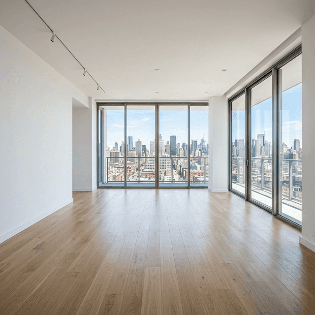 Original photo of empty #ModernMinimalist #LivingRoom before virtual staging