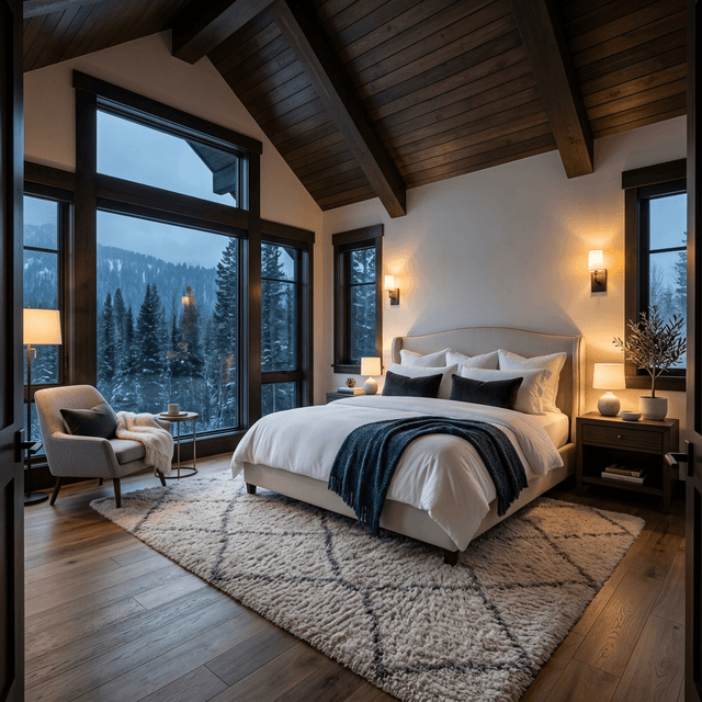 Virtually Staged Bedroom in Japandi Style